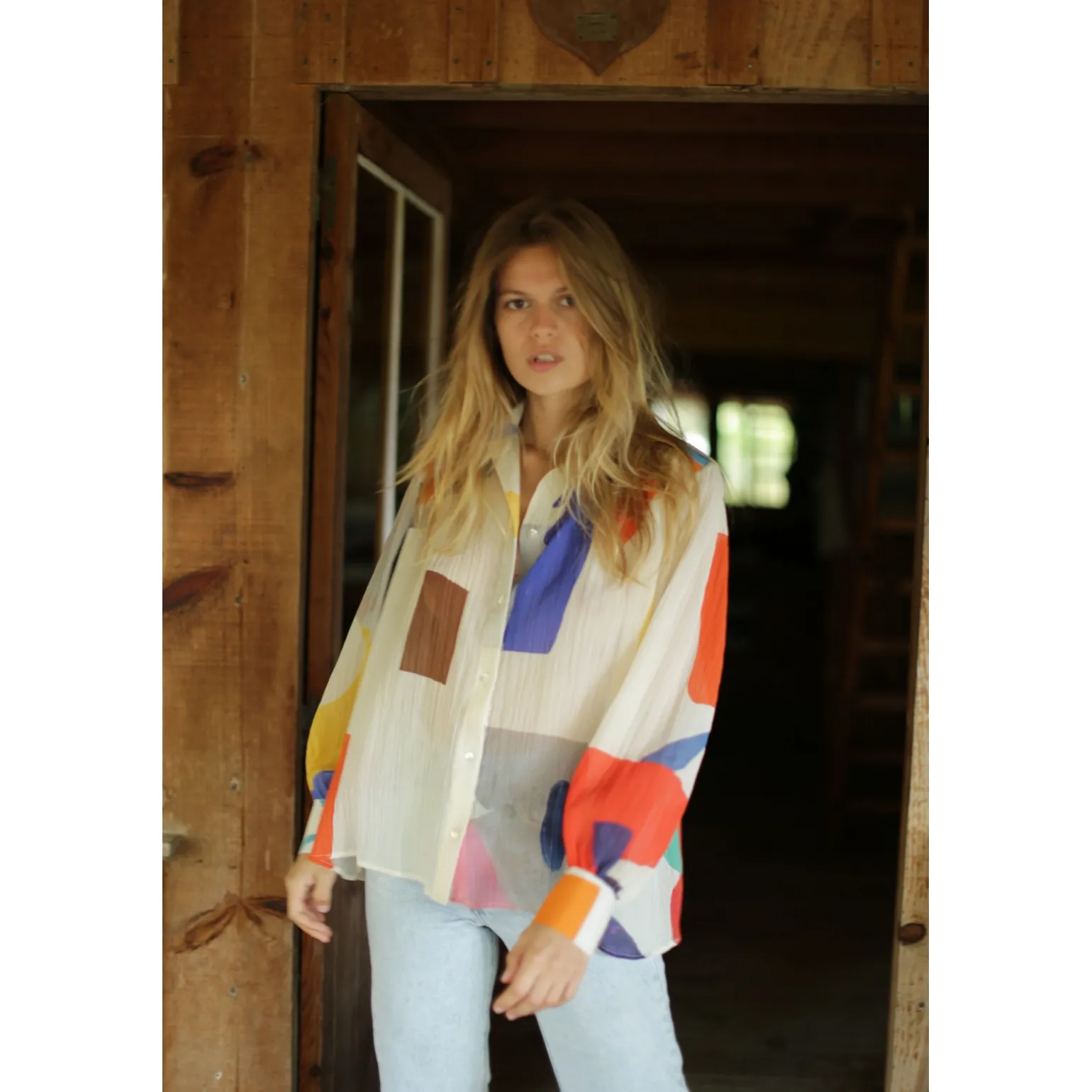 Blouse manches ballon Big Colors
