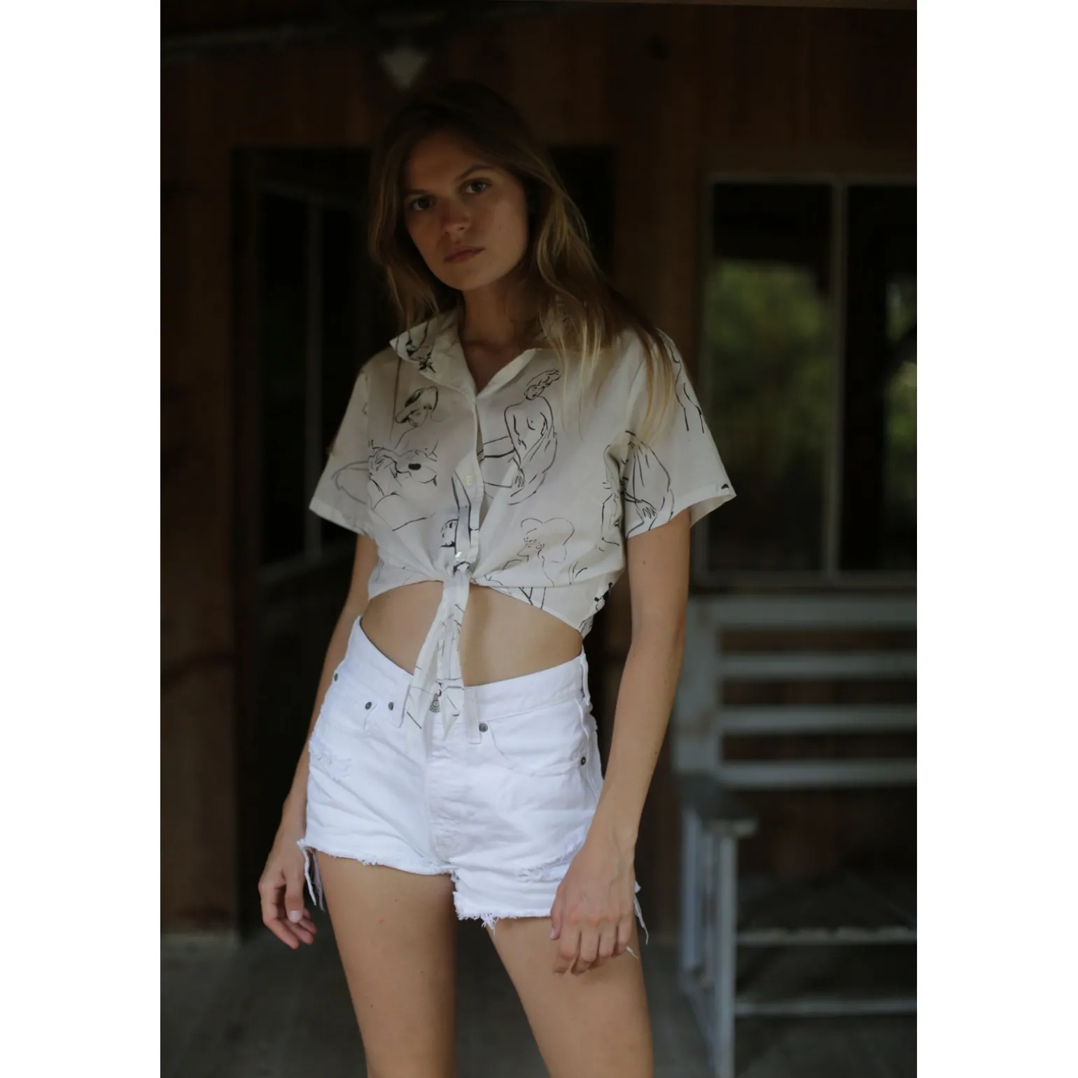 Chemise crop Esquisse