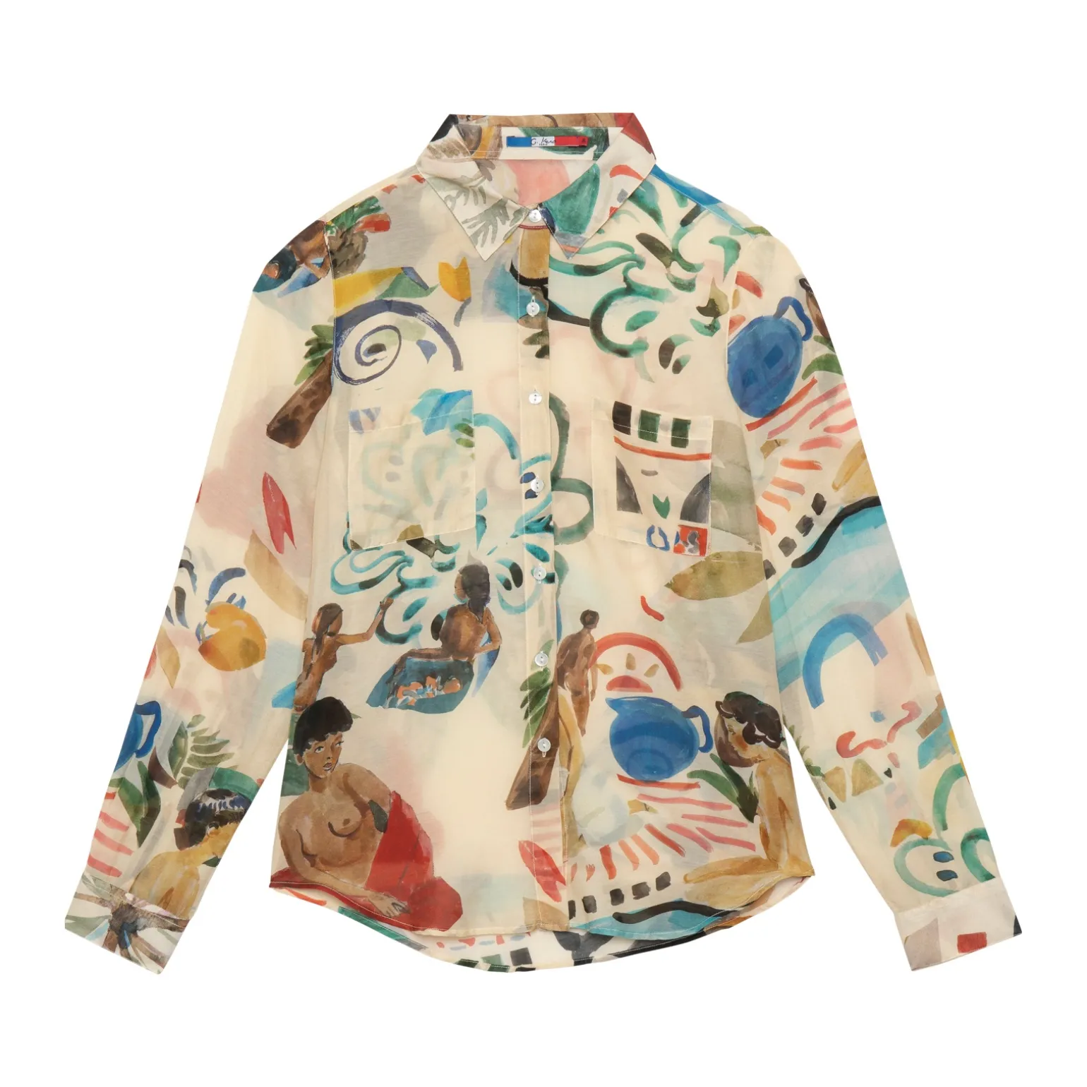 Chemise en coton soie Le Bain Fleuri