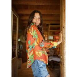 CHEMISE EN COTON SOIE Rojo