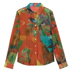 CHEMISE EN COTON SOIE Rojo