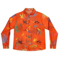 CHEMISE EN COTON SOIE Tangerine Red