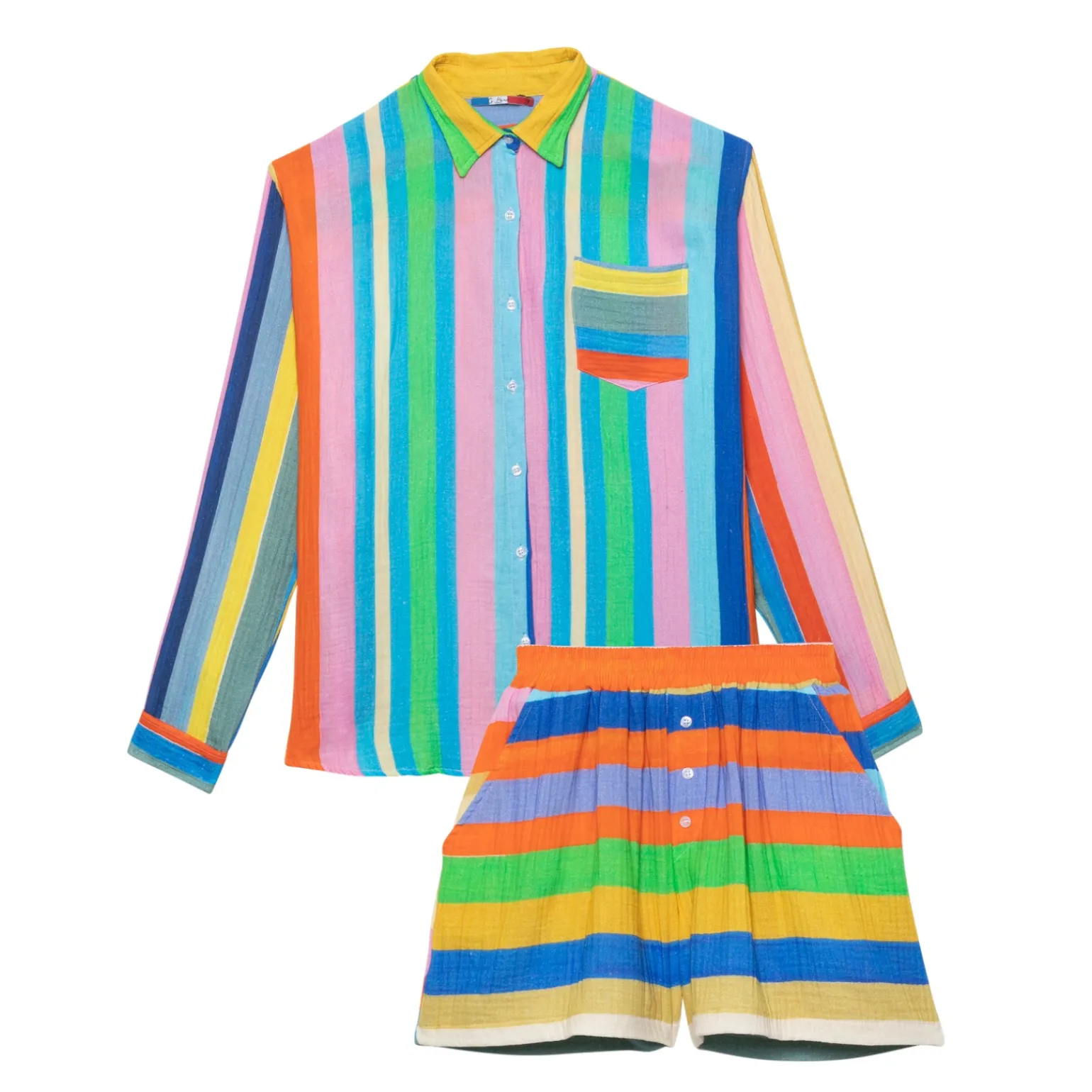 CHEMISE EN GAZE DE COTON PINK STRIPES ONE