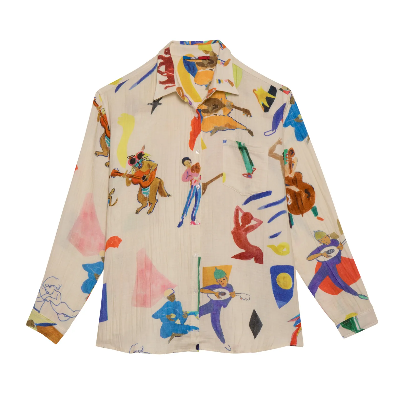 CHEMISE EN GAZE DE COTON MUSIC CUT