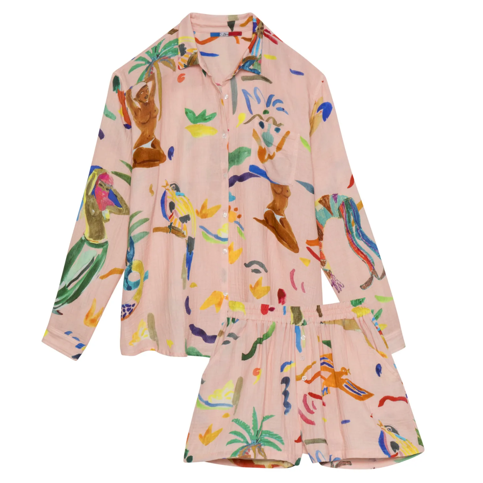 CHEMISE EN GAZE DE COTON ABRA ROSSA
