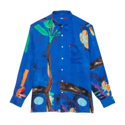 CHEMISE EN LIN AQUA PAINT BLUE