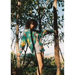 CHEMISE EN LIN Green Moon Flash