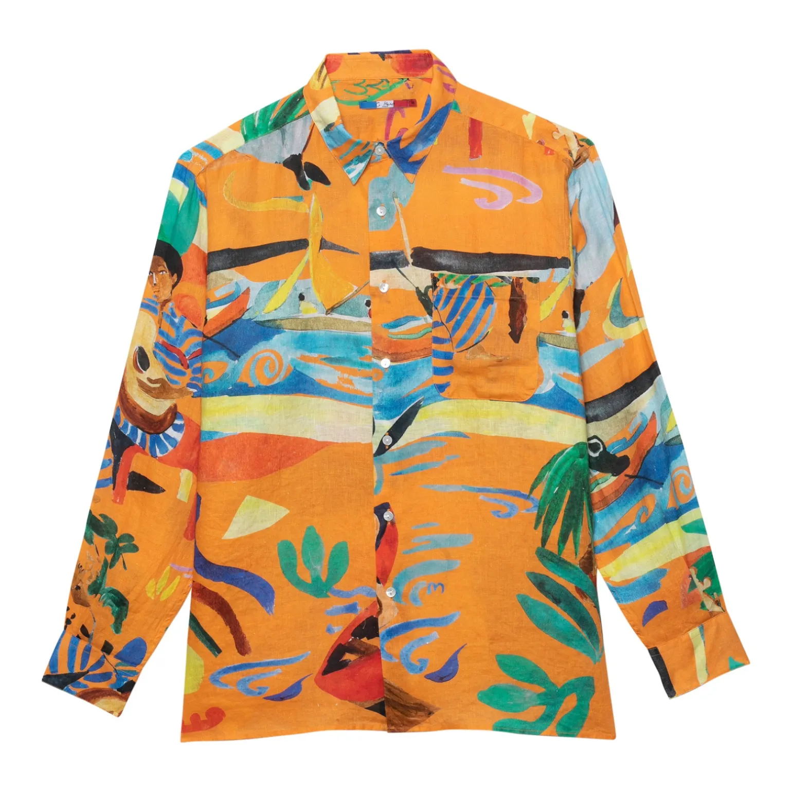 CHEMISE EN LIN ORANGE BOAT MUSIC