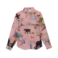 CHEMISE EN SOIE ANIMAL PINK PARTY