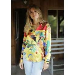 Chemise en soie Le bain jaune