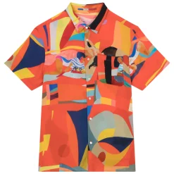 CHEMISE HAWAÏENNE ABSTRACT FUNK RED