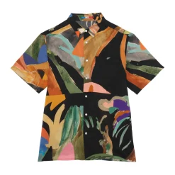 Chemise hawaïenne Dancing Wood Black