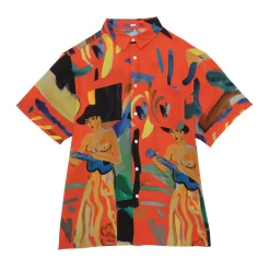 Chemise hawaïenne Guitar Girl Rouge
