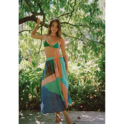 JUPE ROSE BLEU VERT