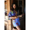 KIMONO COURT FEMMES LUXE BLEU