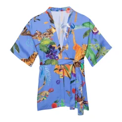 KIMONO COURT FEMMES LUXE BLEU