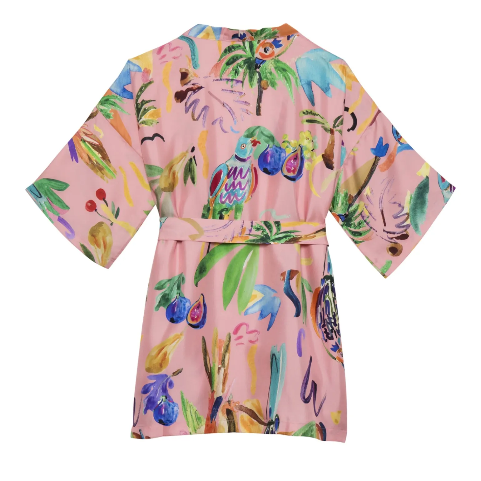 KIMONO COURT PERRUCHES ROSE