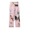 PANTALON EN SOIE ANIMAL PINK PARTY