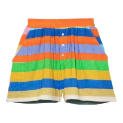 SHORT EN GAZE DE COTON PINK STRIPES ONE