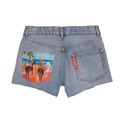 SHORT EN JEAN CHEVAUCHÉE