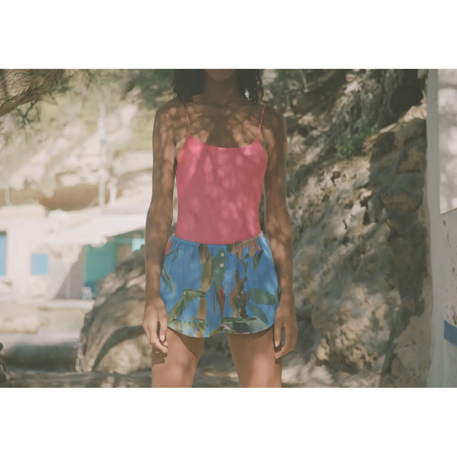 short en lin Dancing Blue