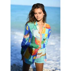 SHORT EN LIN METISSE