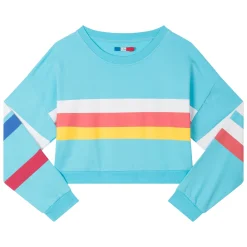 sweat-shirt White Red Yellow Stripes