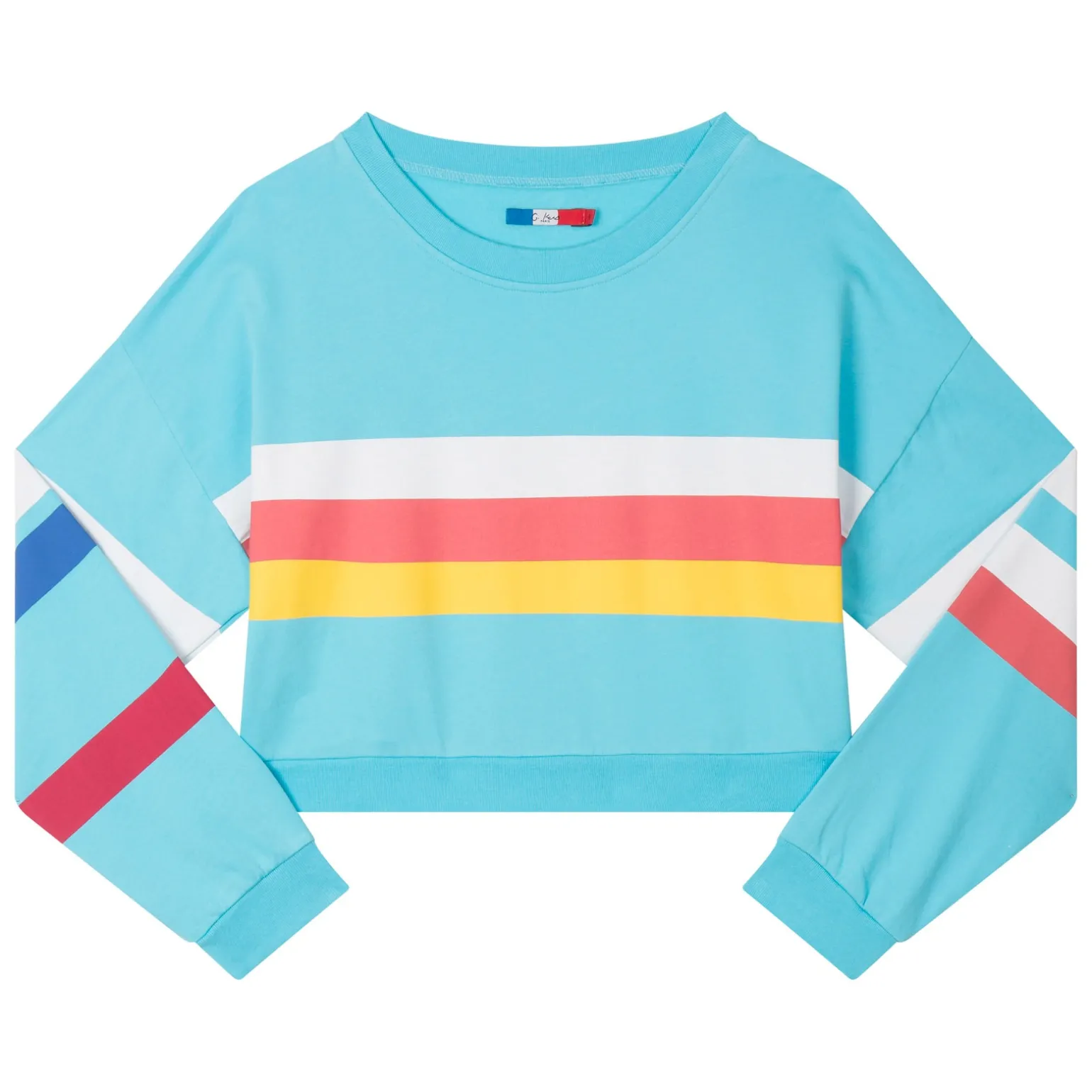 sweat-shirt White Red Yellow Stripes